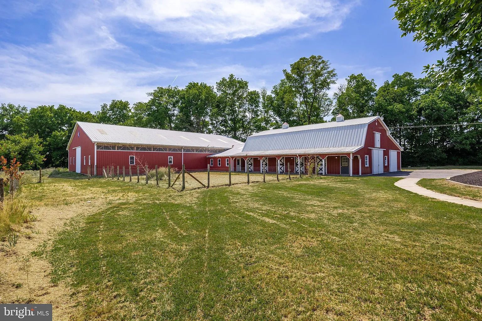 Red barns on the property