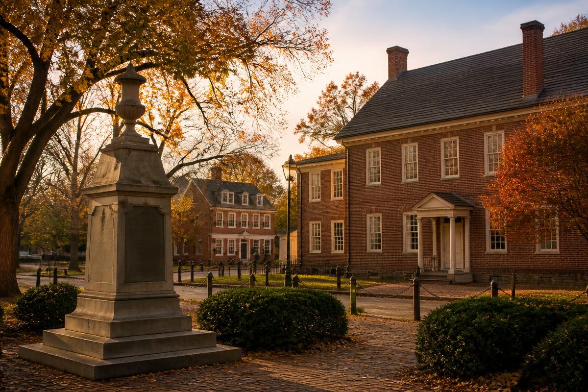 Historic monument and colonial architecture in Greenwich